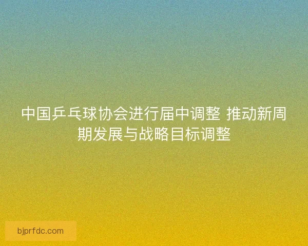 中国乒乓球协会进行届中调整 推动新周期发展与战略目标调整