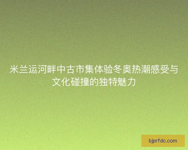 米兰运河畔中古市集体验冬奥热潮感受与文化碰撞的独特魅力