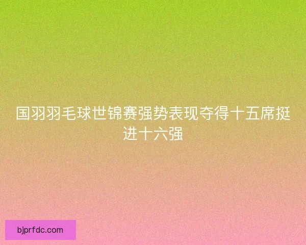 国羽羽毛球世锦赛强势表现夺得十五席挺进十六强