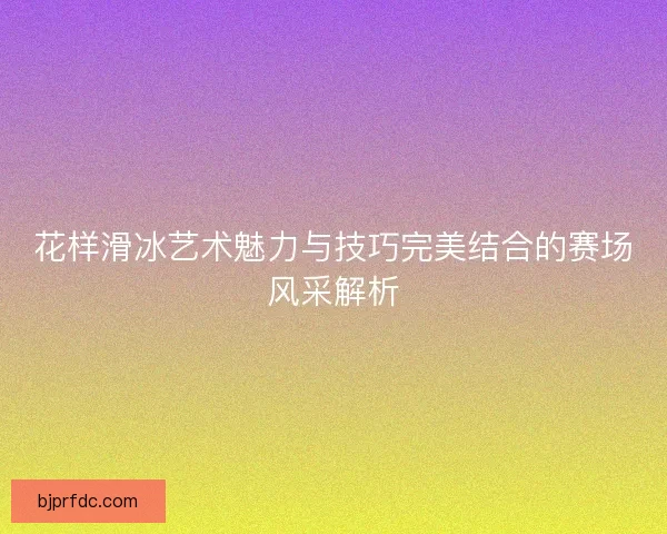 花样滑冰艺术魅力与技巧完美结合的赛场风采解析
